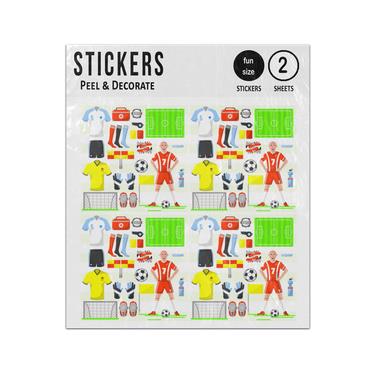Picture of Footballer Soccer Team Game Sport Sticker Sheets Twin Pack