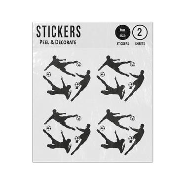 Picture of Football Player Kicking Soccer Ball Silhouettes Sticker Sheets Twin Pack