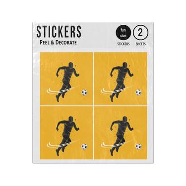 Picture of Football Player Running Soccer Ball Silhouette Sticker Sheets Twin Pack