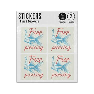 Picture of Free Piercing Small Fish With Fishing Hook Sticker Sheets Twin Pack