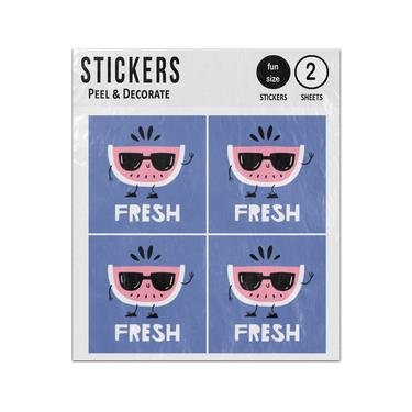 Picture of Fresh Watermelon Character Sunglasses Sticker Sheets Twin Pack