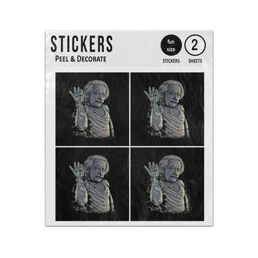 Picture of Funny Albert Einstein Illustration Emc2 Sticker Sheets Twin Pack