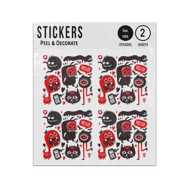Picture of Funny Doodles With Monsters Set Sticker Sheets Twin Pack