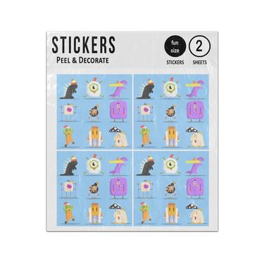 Picture of Funny Winter Monster Characters Sticker Sheets Twin Pack