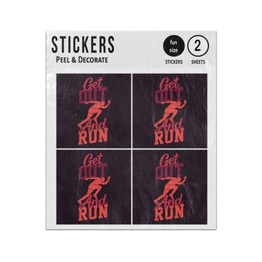 Picture of Get Out Run Run Runner Running Sticker Sheets Twin Pack