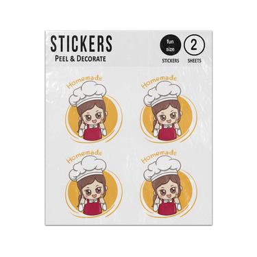 Picture of Girl Chef Anime Style Sticker Sheets Twin Pack
