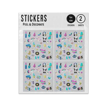 Picture of Girly Fashion Makeup Fun Comic Set Sticker Sheets Twin Pack