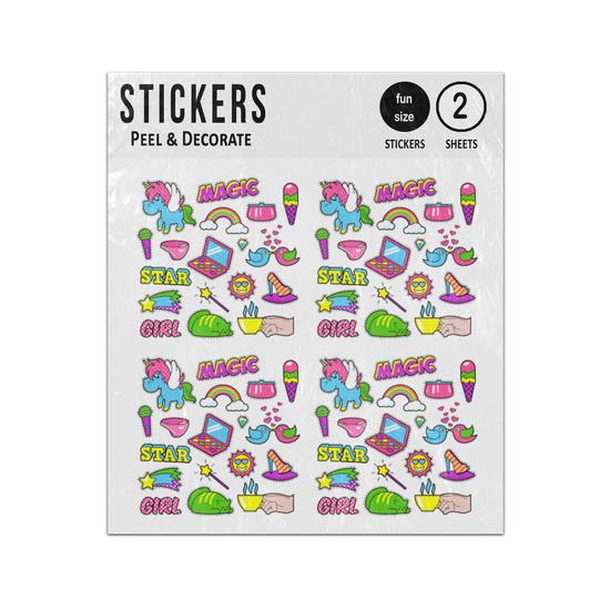 Picture of Girly Fashion Patches Pop Art Sticker Sheets Twin Pack
