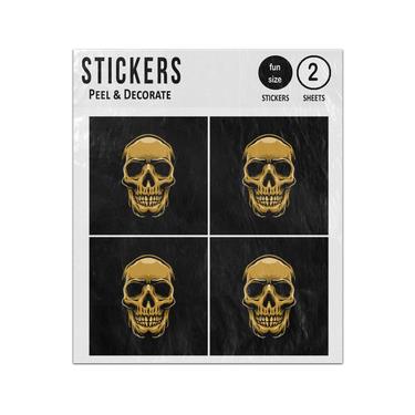 Picture of Golden Human Skull Head Sticker Sheets Twin Pack
