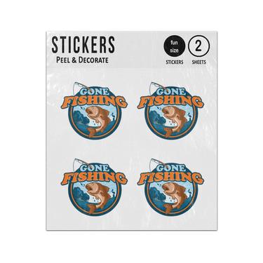Picture of Gone Fishing Rod Hook Sticker Sheets Twin Pack