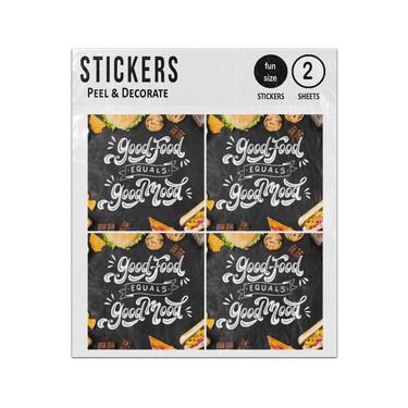 Picture of Good Food Equals Good Mood Positive Quote Sticker Sheets Twin Pack