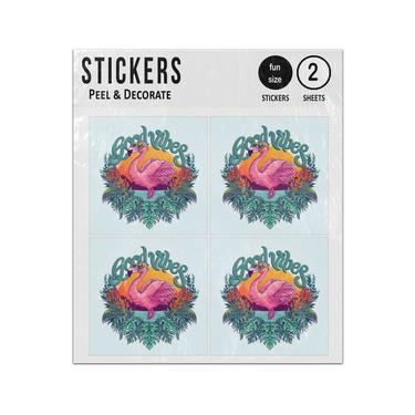 Picture of Good Vibes Pink Flamingo Sticker Sheets Twin Pack