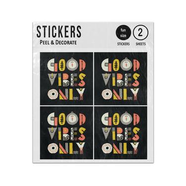 Picture of Good Vibes Typography Graphic Illustration Sticker Sheets Twin Pack