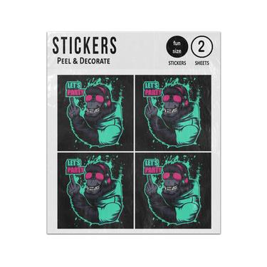 Picture of Gorilla Lets Party Neon Sticker Sheets Twin Pack