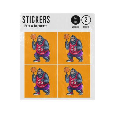 Picture of Gorilla Playing Basketball Sticker Sheets Twin Pack