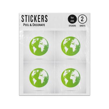 Picture of Green Globe Earth Sticker Sheets Twin Pack