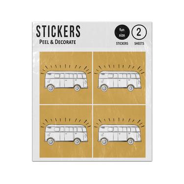 Picture of Hand Drawing Campervan Wanderlust Sticker Sheets Twin Pack
