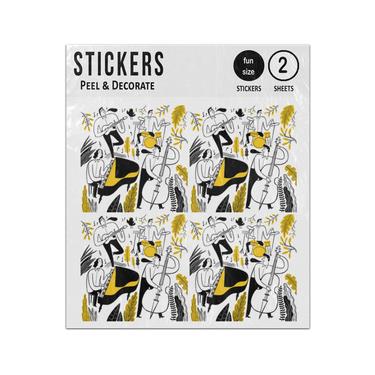Picture of Hand Drawing Musicians Playing Music Sticker Sheets Twin Pack