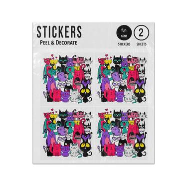 Picture of Hand Drawn Cats Collection Sticker Sheets Twin Pack