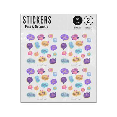 Picture of Hand Drawn Chat Bubbles With Different Expressions Sticker Sheets Twin Pack