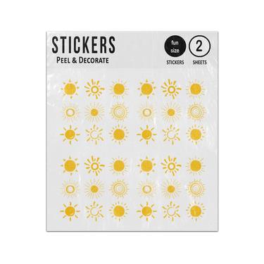 Picture of Hand Drawn Full Sun Types Sticker Sheets Twin Pack