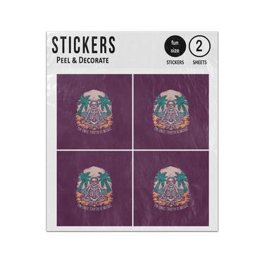 Picture of Hand Drawn Meditating Skull Old Stamp Style Illustration Sticker Sheets Twin Pack