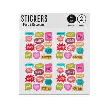 Picture of Hand Drawn Speech Bubbles Set Sticker Sheets Twin Pack