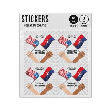 Picture of Hands With Flags Celebrate Freedom Juneteenth Sticker Sheets Twin Pack