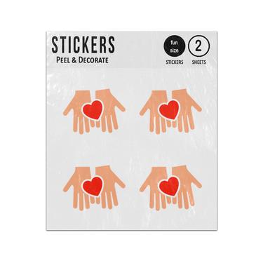 Picture of Hands With Heart New Two Tone Silhouette Sticker Sheets Twin Pack