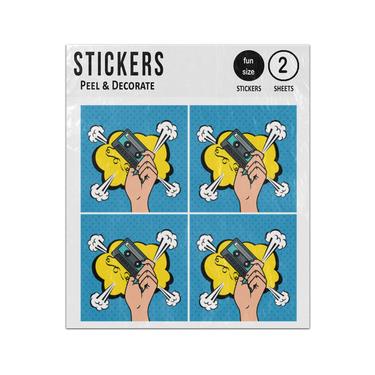 Picture of Hand With Cassette Cloud Pop Art Style Sticker Sheets Twin Pack