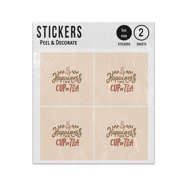 Picture of Happiness Is A Cup Of Tea Quote Sticker Sheets Twin Pack