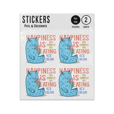 Picture of Happiness Is As Simple As Eating Ice Cream Blue Monster Sticker Sheets Twin Pack