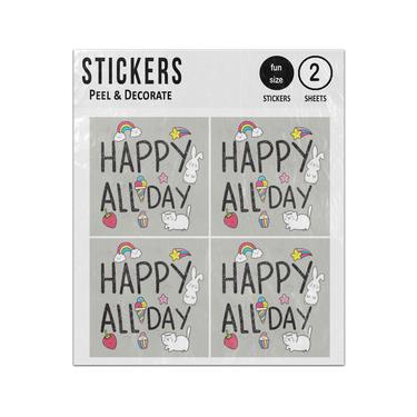 Picture of Happy All Day Rainbows Cat Rabbit Sticker Sheets Twin Pack