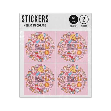 Picture of Happy Baby Shower Presents Boy Girl Sticker Sheets Twin Pack