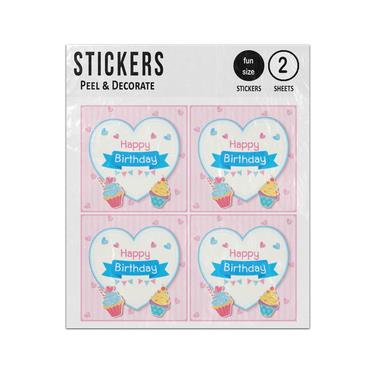 Picture of Happy Birthday Cup Cakes Sticker Sheets Twin Pack
