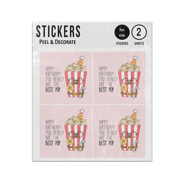 Picture of Happy Birthday Dad You Really Are The Best Pop Corn Sticker Sheets Twin Pack