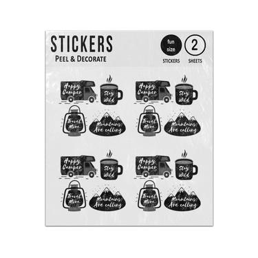 Picture of Happy Camper Stay Wild Travel More Adventure Sticker Sheets Twin Pack