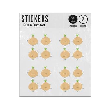 Picture of Happy Cartoon Onions Set Sticker Sheets Twin Pack
