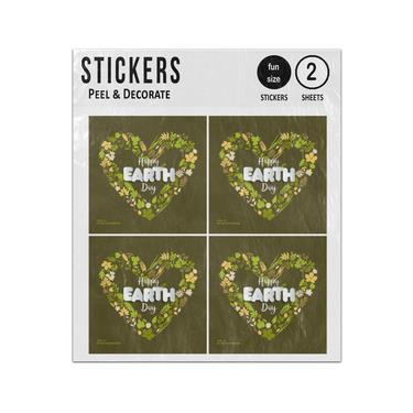 Picture of Happy Earth Day Card Celebration April 22Nd Wild Plants Love Heart Sticker Sheets Twin Pack