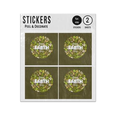 Picture of Happy Earth Day Wild Plants Background Sticker Sheets Twin Pack