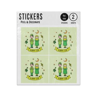 Picture of Happy Eid Man Woman Islam Sticker Sheets Twin Pack