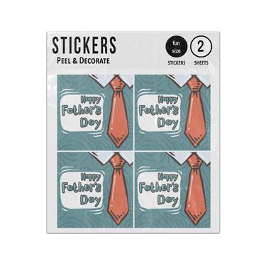 Picture of Happy Fathers Day Dad Wearing Badge On Shirt With Tie Sticker Sheets Twin Pack