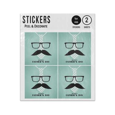Picture of Happy Fathers Day Glasses Moustache Tie Sticker Sheets Twin Pack