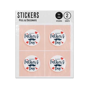 Picture of Happy Fathers Day Moustache Love Hearts Sticker Sheets Twin Pack