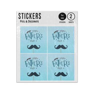 Picture of Happy Fathers Day Moustache On Stick Sticker Sheets Twin Pack