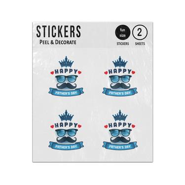 Picture of Happy Father S Day With Glasses Message Sticker Sheets Twin Pack