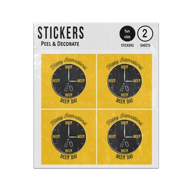 Picture of Happy International Beer Day Beer Oclock Sticker Sheets Twin Pack