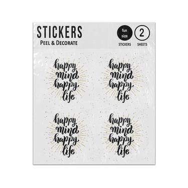 Picture of Happy Mind Happy Life Haninspirational Quote Sticker Sheets Twin Pack