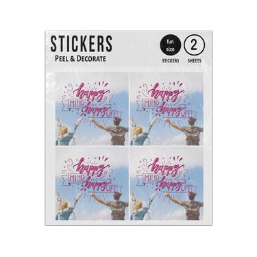 Picture of Happy Mind Happy Life Positive Quote Sticker Sheets Twin Pack