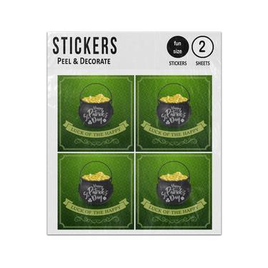 Picture of Happy St Patricks Day Luck Of The Happy Pot Of Gold Sticker Sheets Twin Pack